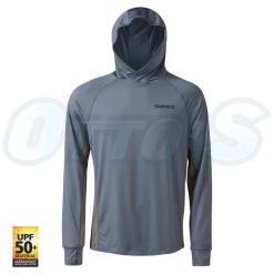22 Shimano Hooded Tech Tee Cool Grey Long Sleeve Fishing Shirt
